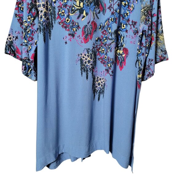 Ultimately Free People Womens Blue Floral Don't Know Kimono XS/S Boho Cottage - Picture 8 of 12